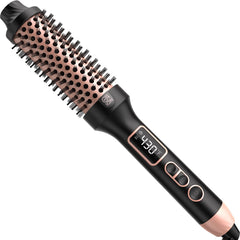 Nimmu thermal brush for blowout look demonstrates volumizing styling with a smooth, glossy finish.