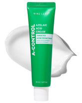 NINELESS A-Control Azelaic Cream packaging highlights acne-control benefits and soothing consistency