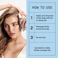 Nioxin applied on scalp in use to target thinning areas and promote resistance
