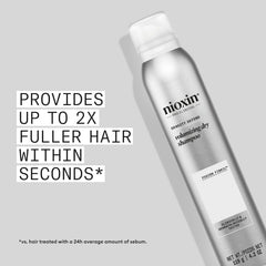Nioxin spray nozzle close-up for precise root application