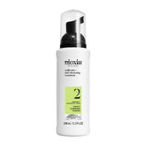 Nioxin front bottle showing product branding and size, promotes thicker-looking hair