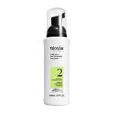 NIOXIN front packaging showing treatment bottle and label benefit