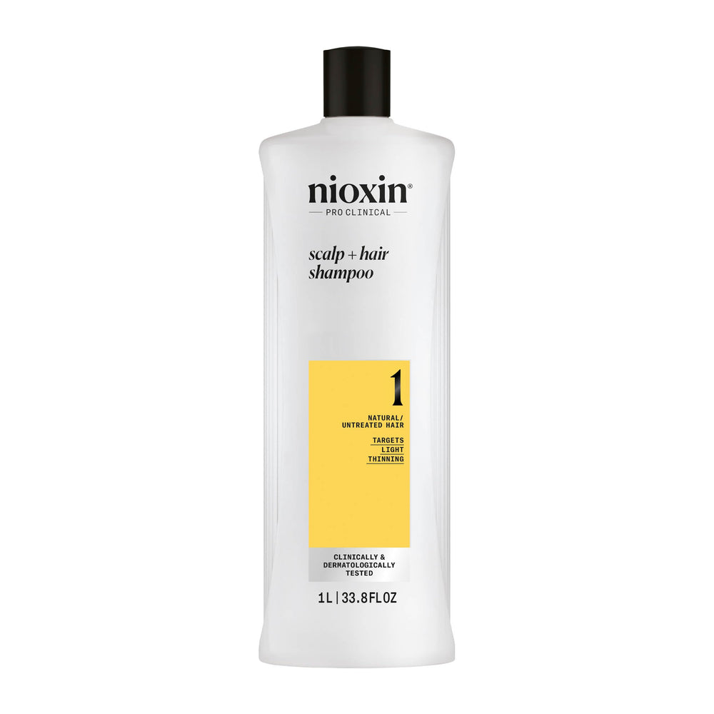nioxin front packaging showing bottle and label benefiting visible product clarity