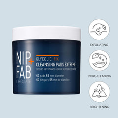 Nip + Fab Glycolic Fix Night Pads applied on skin during nighttime routine.