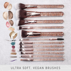 Nire Beauty brush head types closeup—shows varied bristles for precise application.
