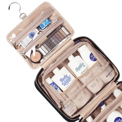 NISHEL travel toiletry bag elastic pockets maximize organization for cosmetics and toiletries