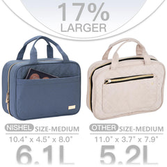 Interior compartments of NISHEL bag showing four-section organization