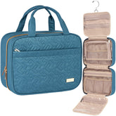 NISHEL travel toiletry bag lake blue front view enables easy packing on trips.