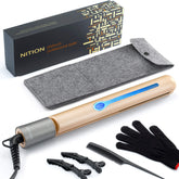 NITION ceramic-tourmaline flatiron front view shows a smooth glide for quick styling.