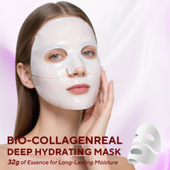 Nityrliv Bio-Collagen Real Deep Mask overnight application demonstrates deep hydration.