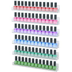 NIUBEE nail polish rack 6-pack wall-mounted setup showcases organized, easy-access display.