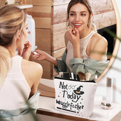 Niudewo bolsa maquillaje materiales de alta calidad algodón-lino, resistente y duradera.