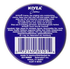 NIVEA Creme 1oz tin on shelf emphasizes bulk family pack convenience