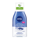 NIVEA Double Effect Eye Make-Up Remover bottle front for gentle cleansing.