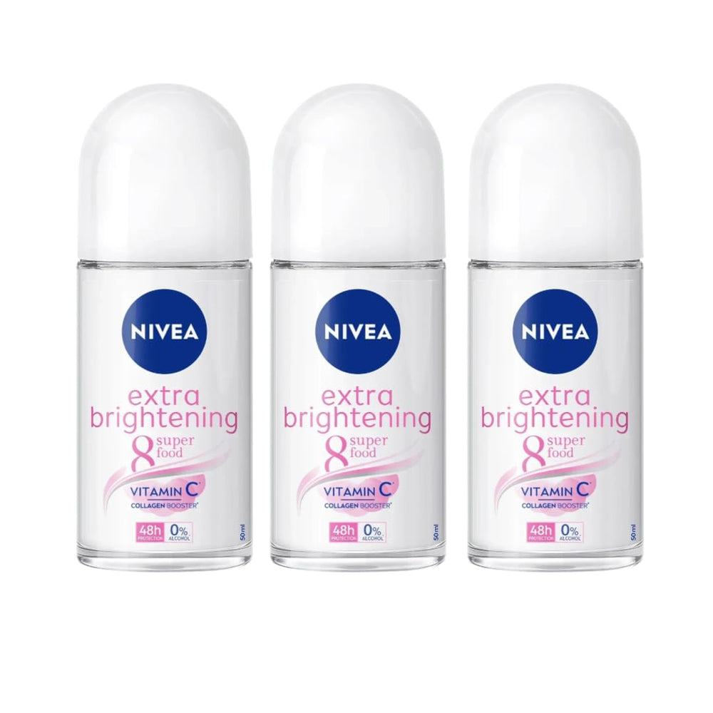 NIVEA Extra Brightening roll-on underarm bottle close-up for daily gentle brightening