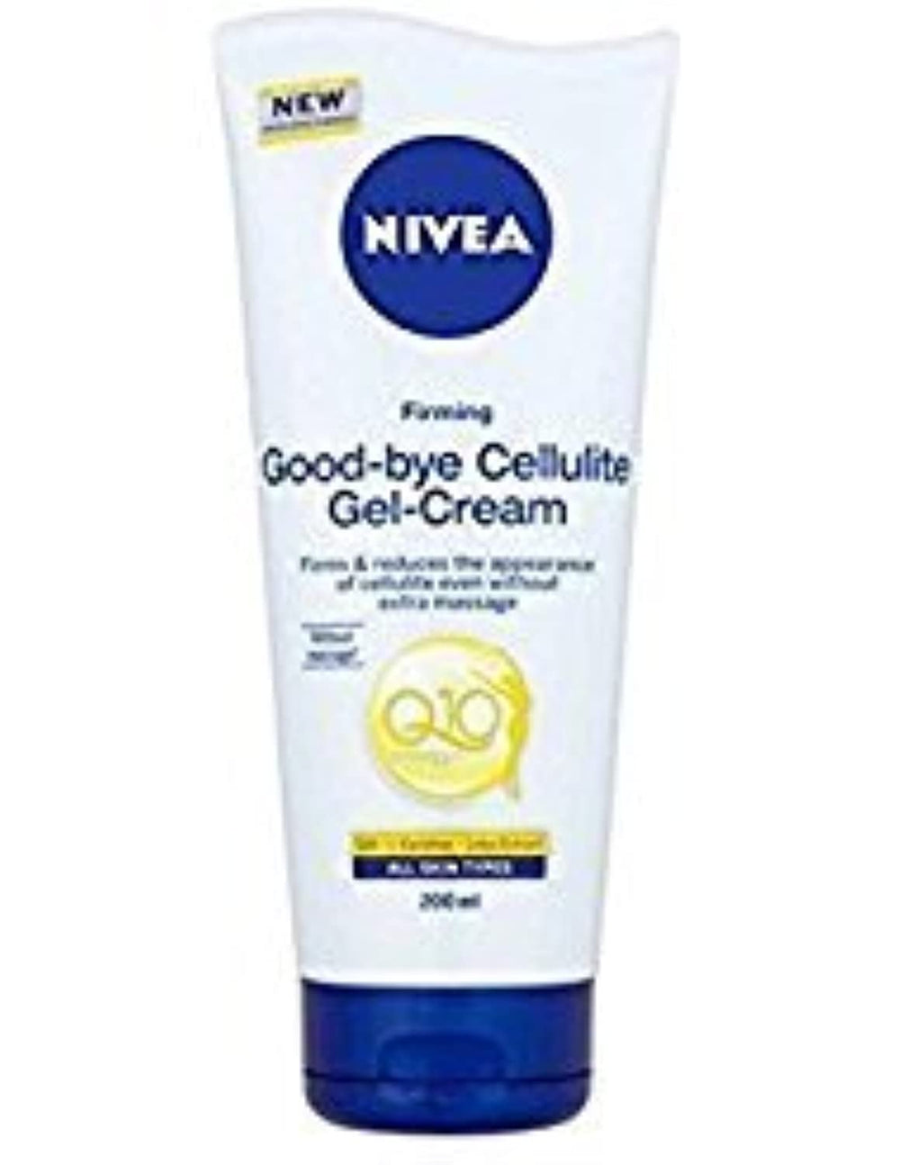 NIVEA firming gel-cream tube shows smooth texture and potential firming feel
