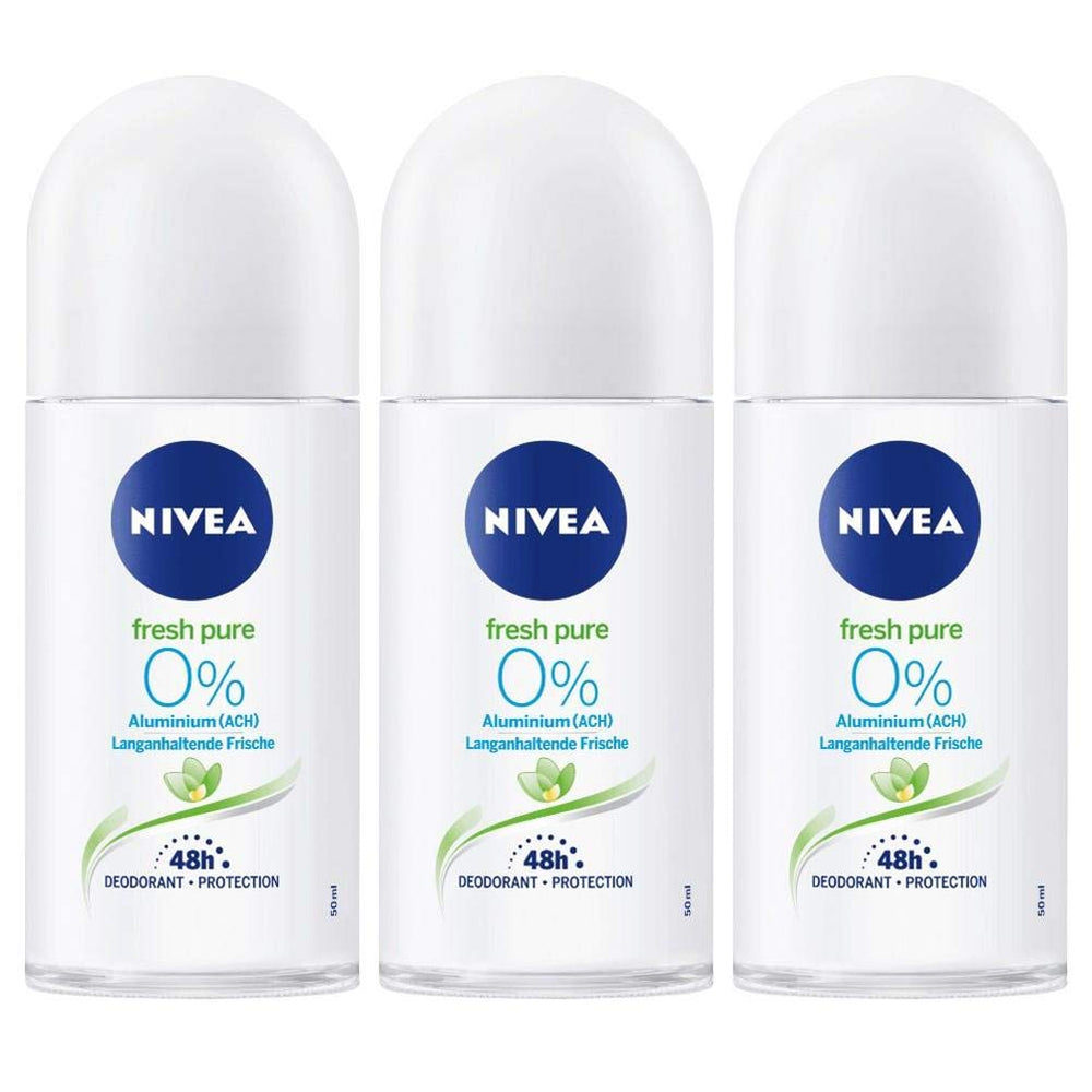 NIVEA Fresh Pure roll-on deodorant bottle delivers long-lasting freshness daily