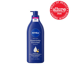 NIVEA lotion texture close-up showing smooth, fast-absorbing hydration benefit