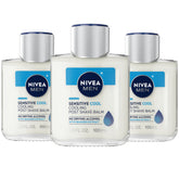 NIVEA MEN Sensitive Cooling Post Shave Balm bottle front shows cooling formula for after-shave relief