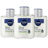 NIVEA MEN Sensitive Soothing Post Shave Balm bottle front, alcohol-free formula for sensitive skin.