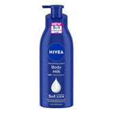 NIVEA Nourishing Lotion Body Milk bottle close-up showing rich texture for very dry skin.