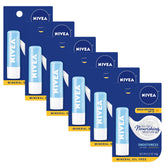 NIVEA Smoothness Lip Care SPF15 pack front shows six-pack with sun protection and moisture benefits