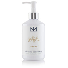 Niven Morgan Gold Hand and Body Lotion bottle front for daily hydration.