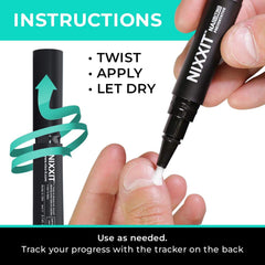 NIXXIT fast-drying, odor-free finish on nails during daily use.
