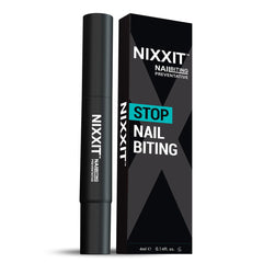 NIXXIT Nail Biting Pen shown in discreet size for on-the-go habit control.