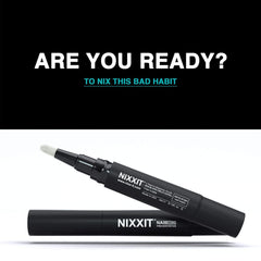 NIXXIT non-glossy formula applied to nails deters biting without shine.