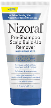 Nizoral Pre-Shampoo bottle shows micro exfoliation preparing scalp for treatment