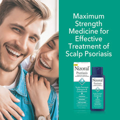 Nizoral psoriasis shampoo application showing thick foam for quick relief.
