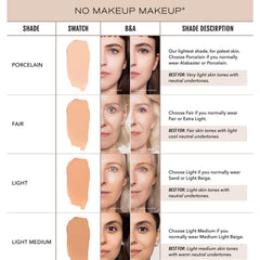 No Makeup Makeup foundation brush included enables seamless blending for a natural look.