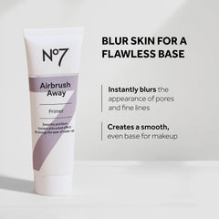 No7 Airbrush Away Primer hyaluronic acid label highlights hydration for skin