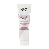 No7 Airbrush Away Radiance Primer bottle priming skin for seamless makeup.