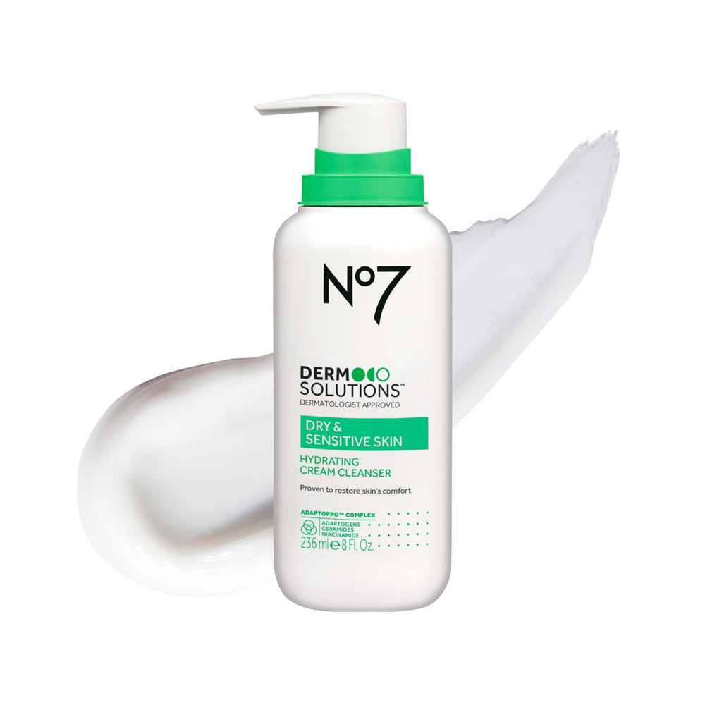 No7 Derm Solutions limpiador facial cremoso para piel seca y sensible.