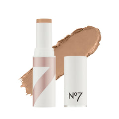 No7 foundation stick front view showing packaging and easy application benefit
