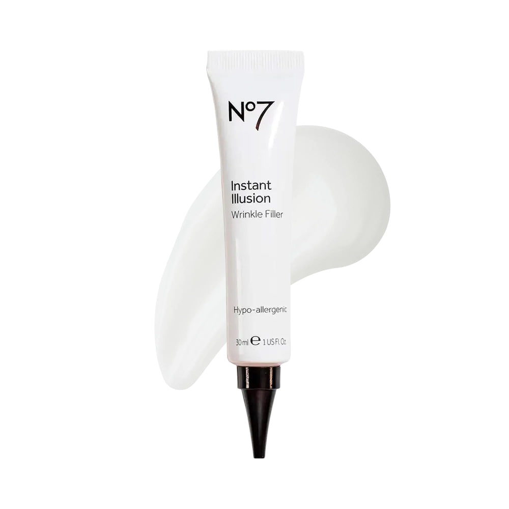 No7 front bottle showing product and benefit of smoothing lines