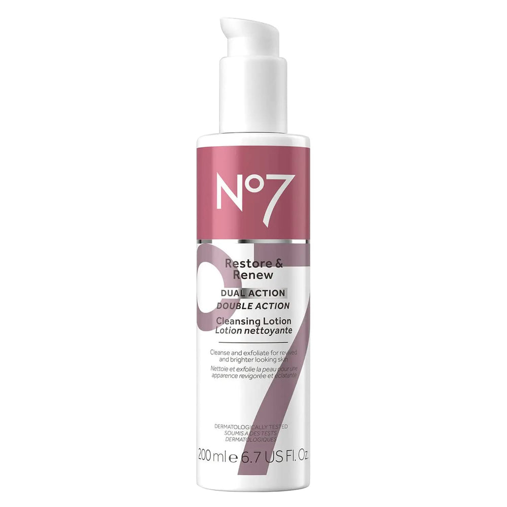 No7 front packaging showing cleanser and benefits on bottle