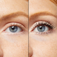 No7 before-and-after lashes showing added volume and length benefit