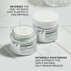 No7 Future Renew lightweight cream texture demonstrates fast absorption.