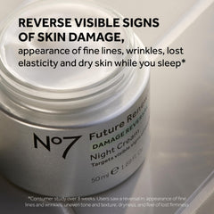 No7 Future Renew Night Cream silky texture swatch for smoother skin