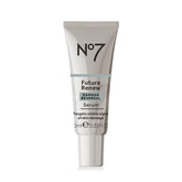No7 Future Renew serum bottle shows premium packaging and anti-aging formula for radiant skin.