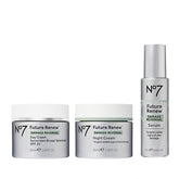 No7 Future Renew serum pump close-up showing silky texture for quick absorption
