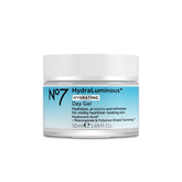 No7 Hydraluminous bottle close-up highlighting hydration-boosting gel texture.