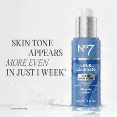 No7 ingredient label closeup highlighting peptides, vitamin C and hyaluronic acid benefits