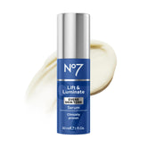 No7 front bottle showing product branding and brightening benefit