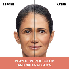 No7 compact open view displaying Peaches loose blush and sifter for controlled application
