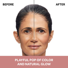 No7 swatch on skin showing Pomegranate color payoff and natural flush