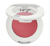 No7 powder blush Damson Mist compact front showing case and pan for easy shade reference